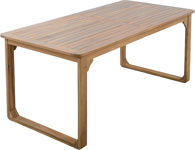 Christopher Knight Home Samma Acacia Wood Outdoor Dining Set for 6, Patio Dining Table Set for 6, Outdoor Dining Table and Sled Base, Dining Chairs with Cushion + Wicker Backrest, Teak+Brown+Grey