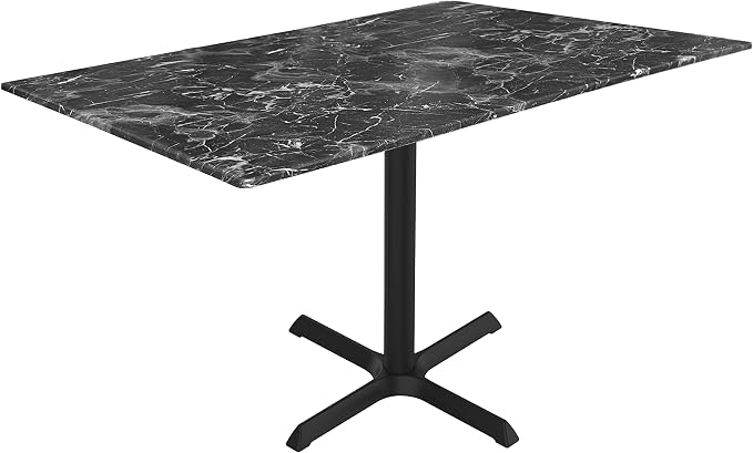 HBS 30" Tall OD211 Indoor/Outdoor All-Season Table with 32" x 48" Black Marble Top