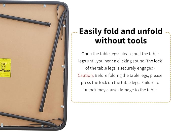 BOOSDEN Foldable Table, Folding Table for Indoor and Outdoor Use, 2.6 ft Square Card Table, Collapsible Design, Lightweight and Durable, Fold Up Tables, Ideal for Camping, Dining, Picnic, Black