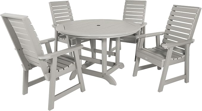 highwood Weatherly 5-Piece Round Dining Set, Harbor Gray