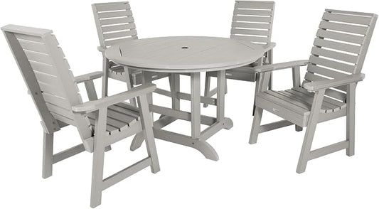highwood Weatherly 5-Piece Round Dining Set, Harbor Gray