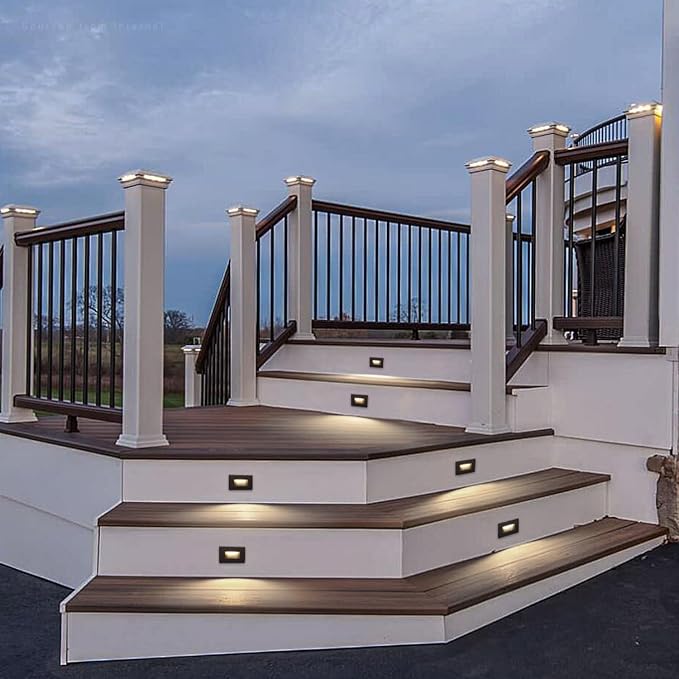 LEONLITE 3-Pack 5CCT 120V LED Step Lights, Horizontal, Oil Rubbed Bronze | 150LM, 5%-100% Dimmable, CRI90, ETL, Indoor Outdoor Stair Lights, Wet Location, 2700K/3000K/3500K/4000K/5000K, Aluminum