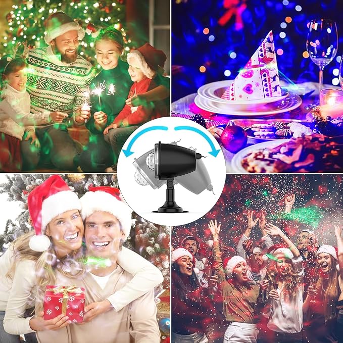 Christmas Laser Projector Lights - Waterproof Holiday Projector Outdoor with 10 Color, Aurora & Ocean Wave Pattern, Outside Landscapes Spotlights for House,Garden,Yard Halloween Christmas Decoration