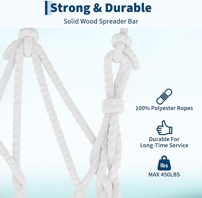 12 FT Double Quilted Fabric Hammock with Spreader Bar & Detachable Pillow, 450 LBS Capacity 2 Person Hammock, Indoor Outdoor for Patio Backyard Poolside Garden