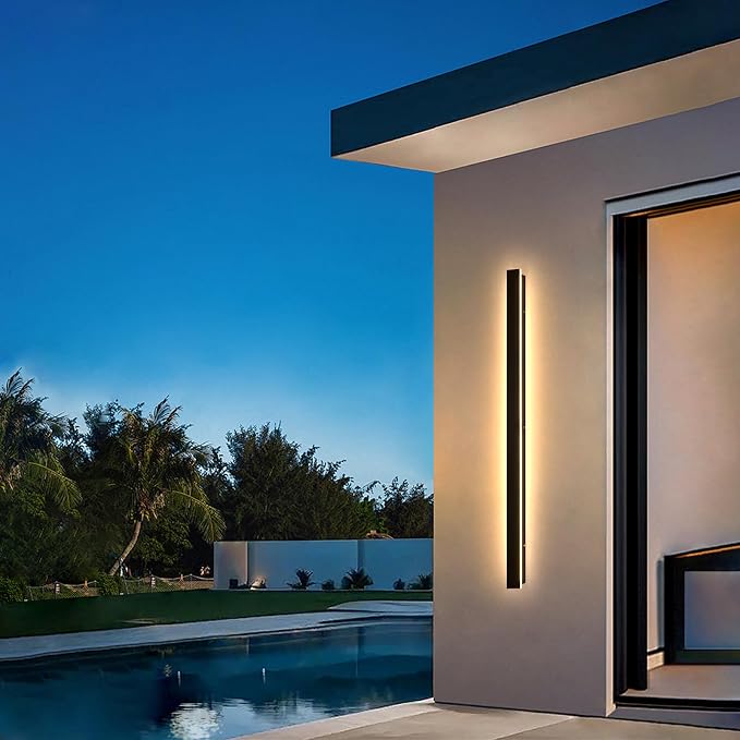 Modern Outdoor Wall Light, 59" Long Outdoor LED Wall Lights 3000K Outdoor Sconce Lights IP65 Waterproof Exterior Wall Mounted Light Fixture for House Garage