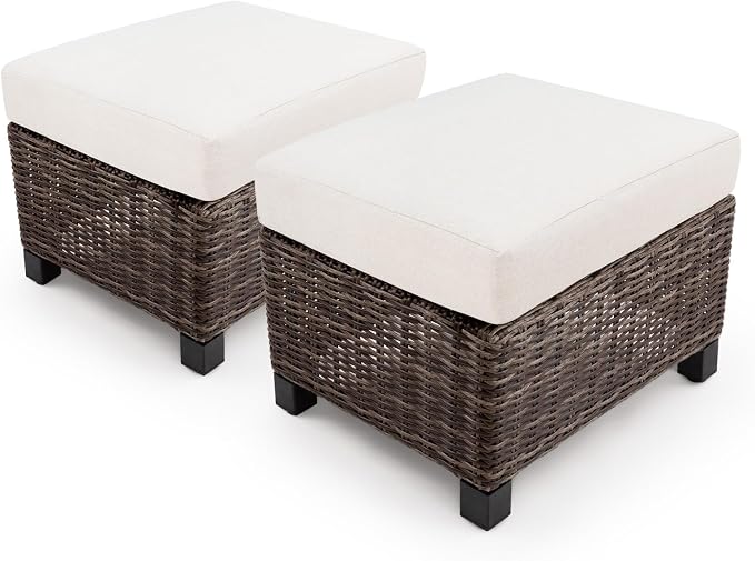 Wicker Patio Conversation Set, Outdoor Patio Furniture Set with Deep Seating, Wide Armrests & Thick Cushions, All-Weather Outdoor Furniture Set for Patio, Porch, Deck & Backyard