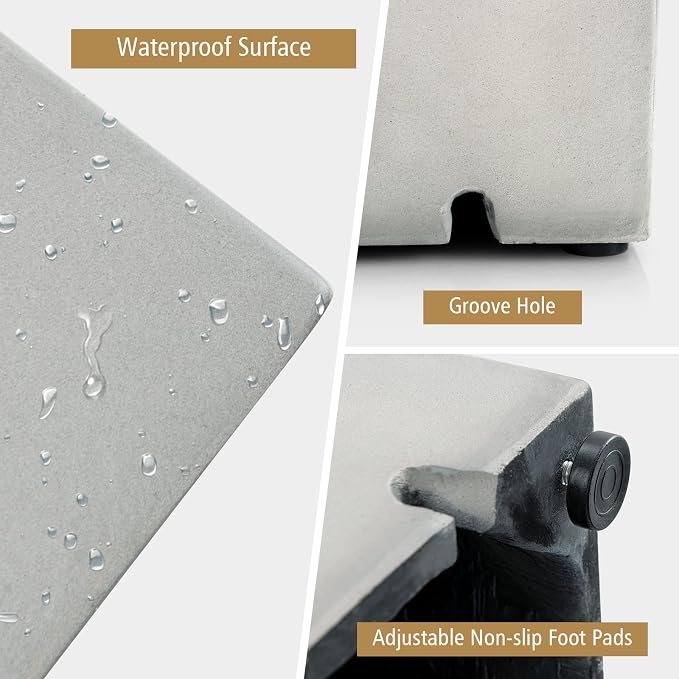 Giantex Propane Tank Cover Table - Hideaway Table, Outdoor 20 lbs Propane Tank Holder with Handles on Both Sides & Groove Hole at the Bottom, Patio Tank Storage Box Side Table for Standard, Gray