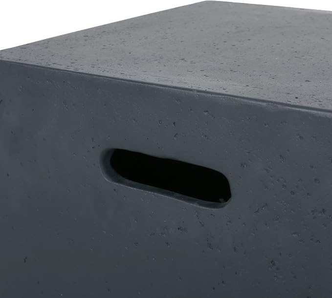 Christopher Knight Home Aidan Outdoor Tank Holder Side Table - Lightweight Concrete - Dark Gray