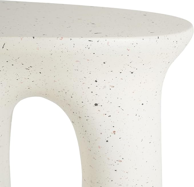 Christopher Knight Home Terraz Lightweight Concrete Outdoor Coffee Table, Small Side Table for Patio Furniture Set, MGO End Table for Patio/Deck/Garden, No Assembly Required, White