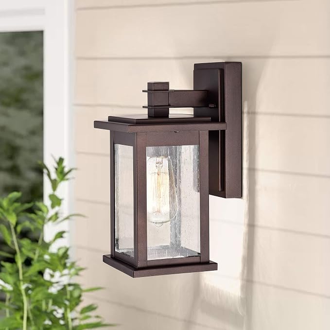 MICSIU 12 Inch Industrial Outdoor Wall Sconce, Oil Rubbed Bronze | No Assembly Required Outside Single Light, Vintage Exterior Lght for House, Front Door, Entryway, Patio, Porch