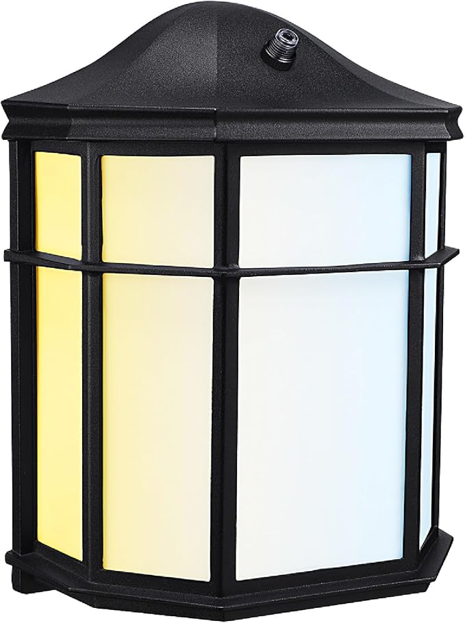 LEONLITE 3CCT Dusk to Dawn Outdoor Wall Light, LED Wall Sconce, 15W(100W Eqv.), Exterior Light Fixture Wall Mount, Frosted Wall Lantern for Porch, Patio, 1000lm, Aluminum, Waterproof