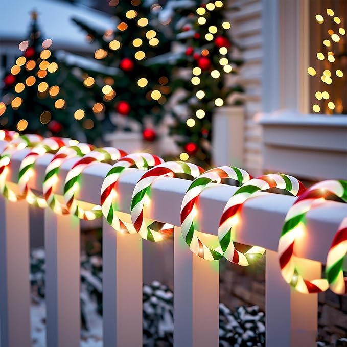 Vigdur Candy Cane Rope Lights Outdoor, 18FT 216 LEDs Christamas Rope Lights | Connectable And Flexible Clear Tube, IP65 Waterproof, Christmas Rope Lights for Patios Gardens Parties And Christmas Décor