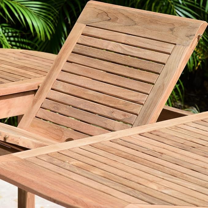 Amazonia Extendable Oval Boynton Patio Dining Set, 7 Piece, Brown