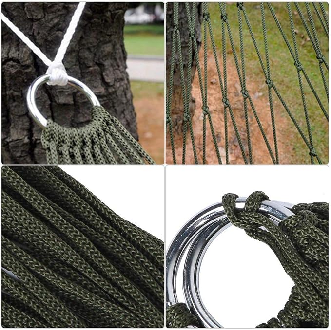 Hammock Hanging Mesh Strong Thick Nylon Rope Hammock Swinging Hammock Seat Travel Hanging Swing Chair
