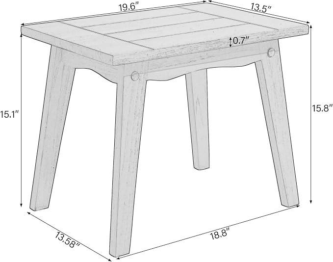3 Pieces Patio Furniture Sets, All-Weather Outdoor Wood Bistro Set Patio Conversation Side Table Chiars for Balcony, Backyard