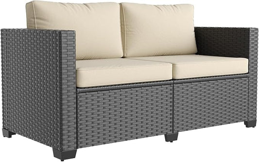 Aoxun 1 Piece Patio Furniture Set 2 Seats, Beige