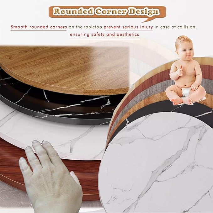 Wood Tabletop Round 43 Inch Diameter Patio Table Top Replacement Circle Only 1'' Thick Countertop for Kitchen Tables and Coffee Tables (40cm/15.7in)