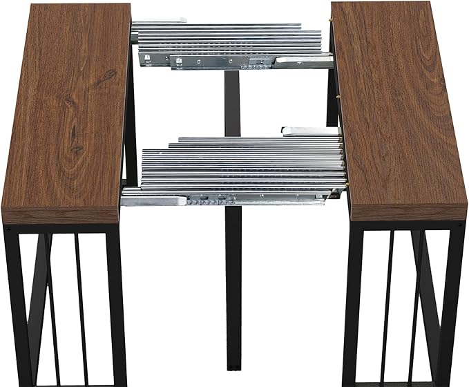 Lasageldar 118" Extendable Dining Table for 10 People, Modern Space Saving Wood Dinner Table for Kitchen Dining Living Room Outdoor Patio (Walnut Brown)