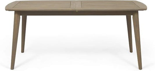 Great Deal Furniture Candance Outdoor Acacia Wood Expandable Dining Table, Gray (309609)