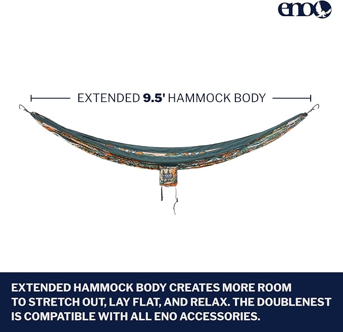 ENO, Eagles Nest Outfitters DoubleNest Lightweight Camping Hammock, 1 to 2 Person, Special Edition Colors, ATC