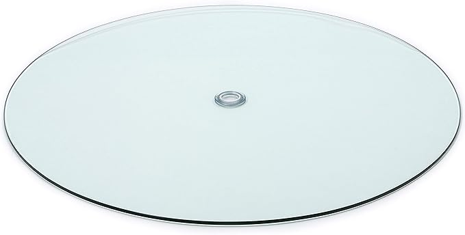Audio-Visual Direct Tempered Glass Patio Table Top with Rounded Edge (36" with 1 5/8" Center Hole) Includes Free Umbrella Hole Ring and Cup Set
