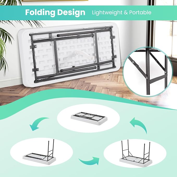 LDAILY Cooler Table, Outdoor Beverage Ice Tables for Parties with Drain, 3” Deep Sink, Removable Matching Skirt, Portable Folding Fish Cleaning Table for Camping, Picnic, Wedding, BBQ, Buffet (White)