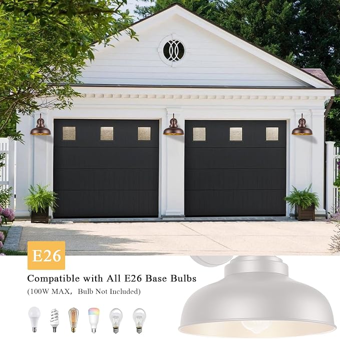 Outdoor Barn Lights Outdoor Wall Sconces Farmhouse Exterior Wall Mount Light Vintage Wall Lighting Fixture Industrial Bronze Lantern for Porch Entryway Garage Patio, 2 Pack