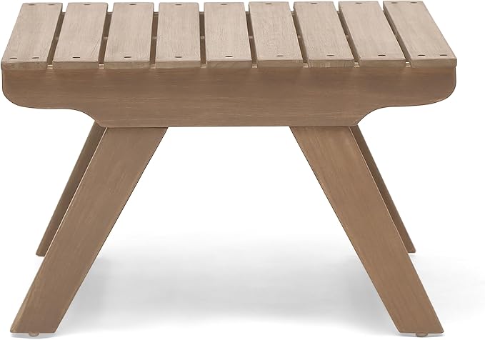 Christopher Knight Home Sedona Outdoor Acacia Wood 4 Seater Chair Loveseat Cushions Chat Patio Furniture Conversation Sets with Coffee Table, 37 "W x 28.25 "D x 29.5 "H, Gray + Dark Gray