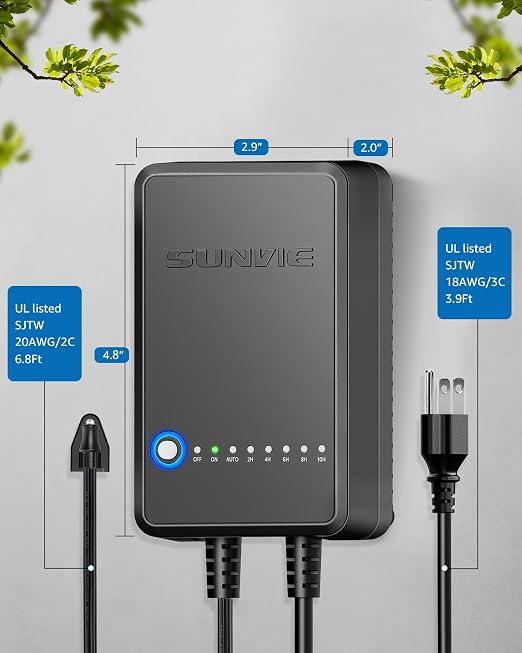 SUNVIE 60W Low Voltage Landscape Transformer with Timer and Photocell Sensor, 120V AC to 12V DC Landscape Lighting Transformer Weatherproof Low Voltage Transformer for Landscape Lights Pathway Lights | 120V AC to 12V DC Landscape Lighting Transformer W...