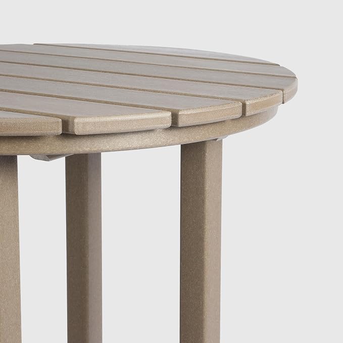 WestinTrends Malibu 37" Counter Height Round Outdoor Patio Bistro Bar Table, Weathered Wood