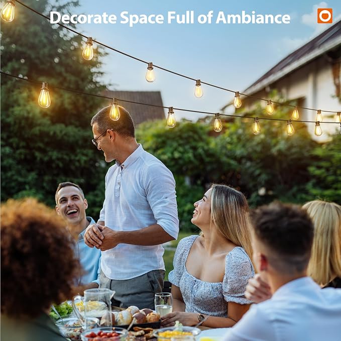 addlon 198FT(192FT+6) Solar String Lights Outdoor, Waterproof, Last 20+ Hrs | 68 Shatterproof LED Bulbs, USB Charging, Dimmable, Timer Remote, Easy Install for Garden, Backyard, Pergola and Party