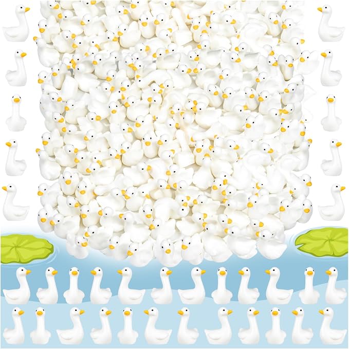 180Pcs Mini Tiny Resin Gooses | DIY Crafts, Lawn Yard Garden Decorfor Dollhouse Fairy Gardens Micro Landscape DIY Crafts