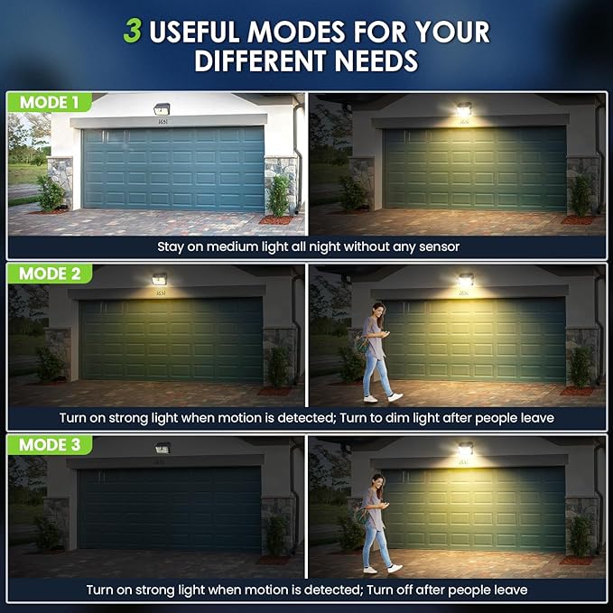 CLAONER Solar Lights Outdoor [𝟔 𝐏𝐚𝐜𝐤/126 LED], Wireless Motion Sensor Lights, IP65 Waterproof Security Lights 3 Modes, 270° Lighting Angle, Ultra-Bright Wall Lights for Deck Patio Fence Garage