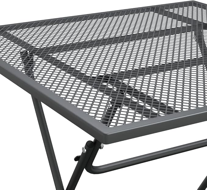 vidaXL Patio Table Patio Side Table Outdoor Coffee End Table for Patio Yard Balcony Garden 31.5"x31.5"x28.3" Expanded Metal Mesh Anthracite