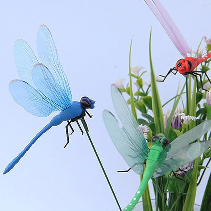 8 Packs Outdoor 3D Dragonfly Clips, Fake Dragonfly Clip, Creative Home Ornaments, 3D Dragonfly Garden Decoration Clip with Natural and Organic Concepts
