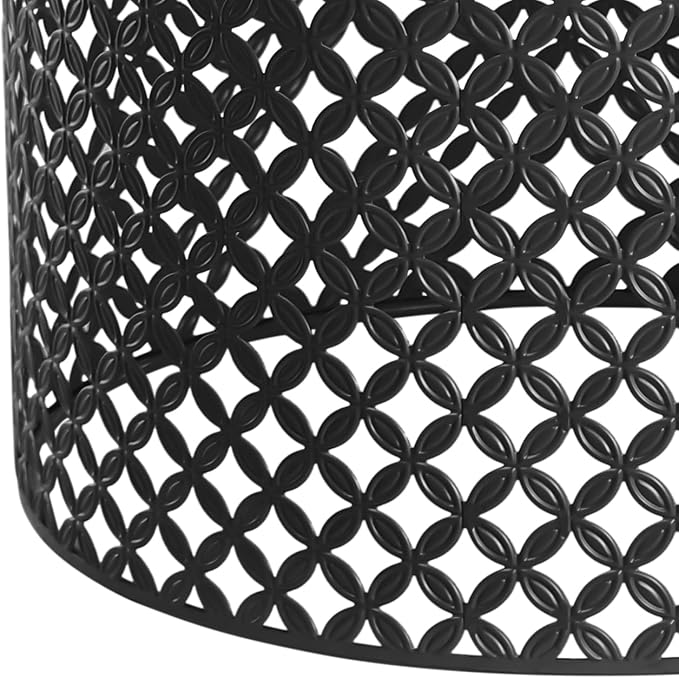 Outdoor Side Table, 3PCS Round Metal Frame Coffee End Tables, Modern Decorative Garden Stool, Multifunctional Nesting Side Table for Garden, Balcony, Cafe, Park, Pool Side (Black)