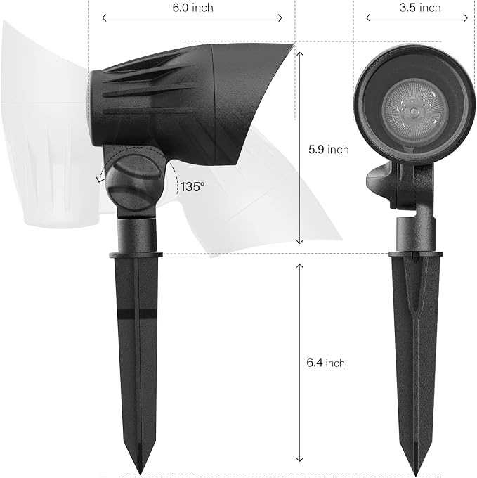 Malibu 50 Watt Floodlight Landscape Lights Outdoor Spotlight Waterproof Path Light Low Voltage Lighting with Spike Stand for Garden, Yard, Pathway, Lawn, Driveway Outdoor Lighting 8301-9601-01
