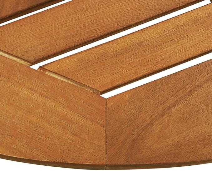 Folding Outdoor Patio Dining Table with Umbrella Hole, Folding Multifunctional Portable Garden Backyard Wooden Folding Foldable Dining Table Home Furniture Ø23.6"x29.5" -AA
