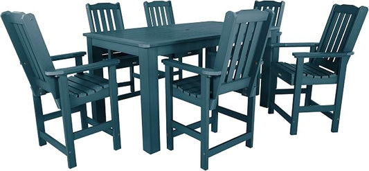 Highwood AD-ST7LH2CO4BA-NBE Lehigh 7pc Rectangular Counter Height Dining Set 72" x 42", Nantucket Blue