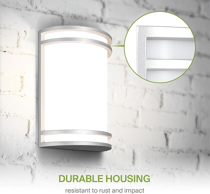 ASD 10 Inch Smart RGBW LED Outdoor Sconce Lights - 15W 120-277V 2700K-6500K Nickel Exterior Lighting Fixtures, Dimmable Exterior Lights for House, Remote Control Alexa Patio Wall Light Fixture ETL