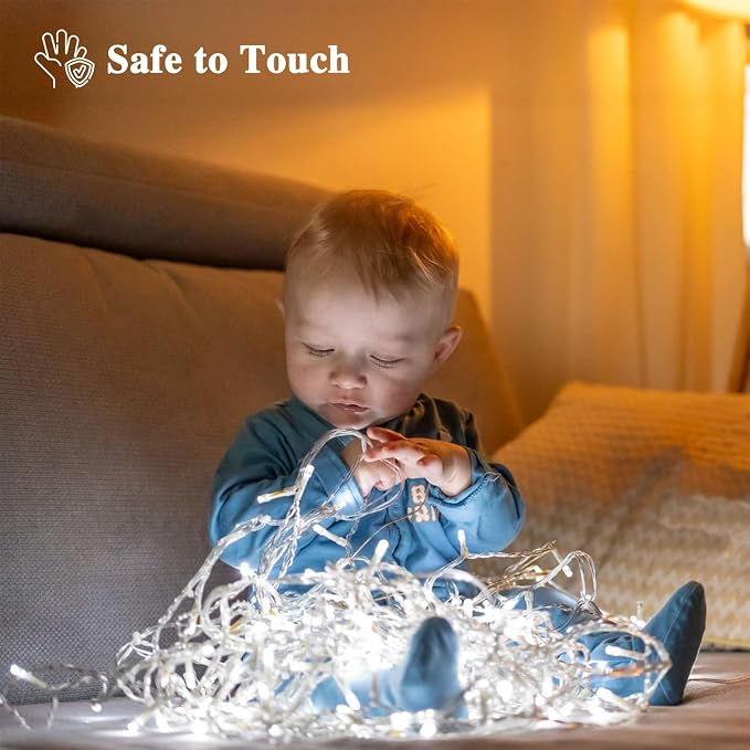 240LED 88Ft Connectable String Lights Indoor Outdoor Clear Wire | Cool White Christmas Lights | Twinkle Fairy Light Plug in with Timer for Bedroom Classroom Wedding Tree Patio Decor