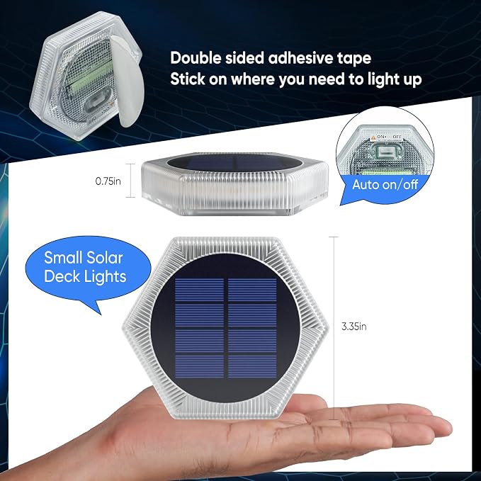 YiLaie Blue Solar Lights Outdoor Waterproof Boat Dock Deck Step Lights for Outside Stick on Solar Powered Driveway Marker Stair Lights for Flat Patio Post Concrete Pathway Walkway Warning (6 Pack)