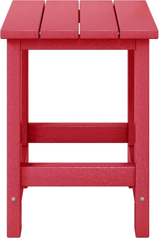 WestinTrends Malibu Kids Outdoor Patio Furniture HDPE Adirondack Square Side Table, Red