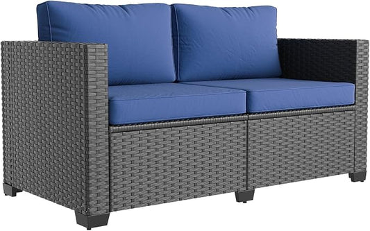 Aoxun 1 Piece Outdoor Patio Furniture Set 2 Seats, Blue