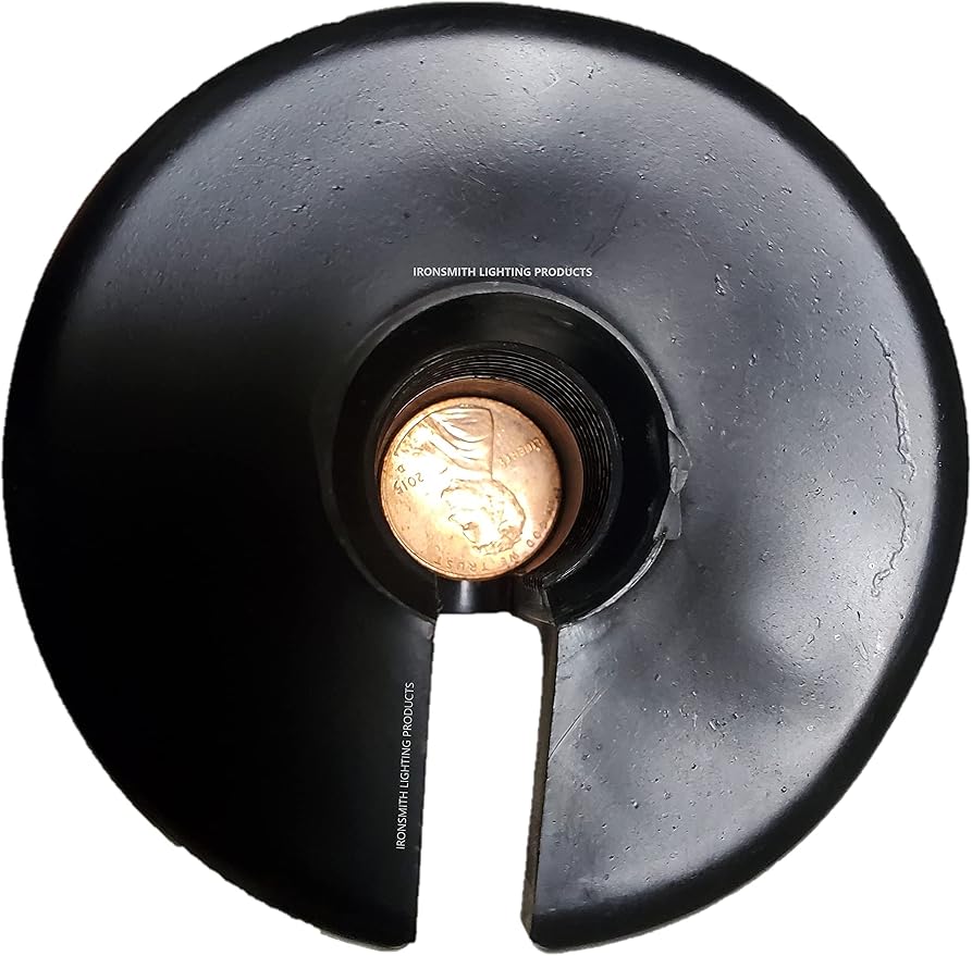 8" Outdoor Light Stake in Black Finish - Support Light Fixture Spikes, Universal Use, Resin Materials, Side Wireway (1 - Low Profile Spike with Wireway)