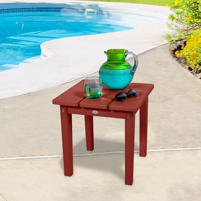 Mix and Match Cape, Lakeshore and Riverside Adirondack Small Side Table, Boathouse Red