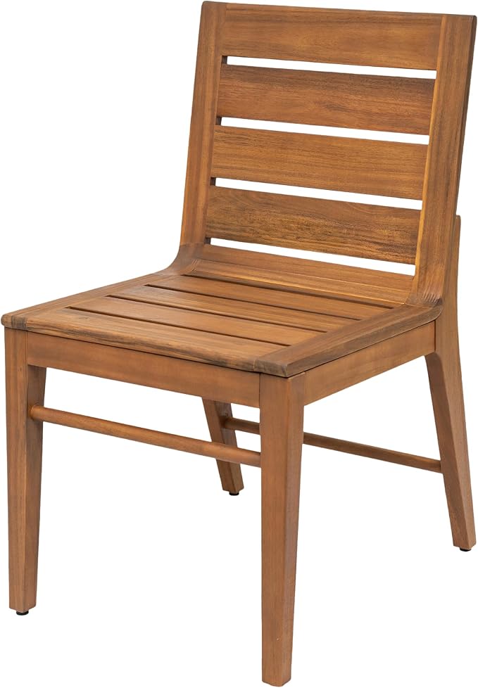 Christopher Knight Home Elva Acacia Wood Dining Table Set for 6, Solid Wood Outdoor Dining Set for 6, Weather Resistant 7 Piece Oval Patio Dining Table and Chair Set with Slatted Design, Teak