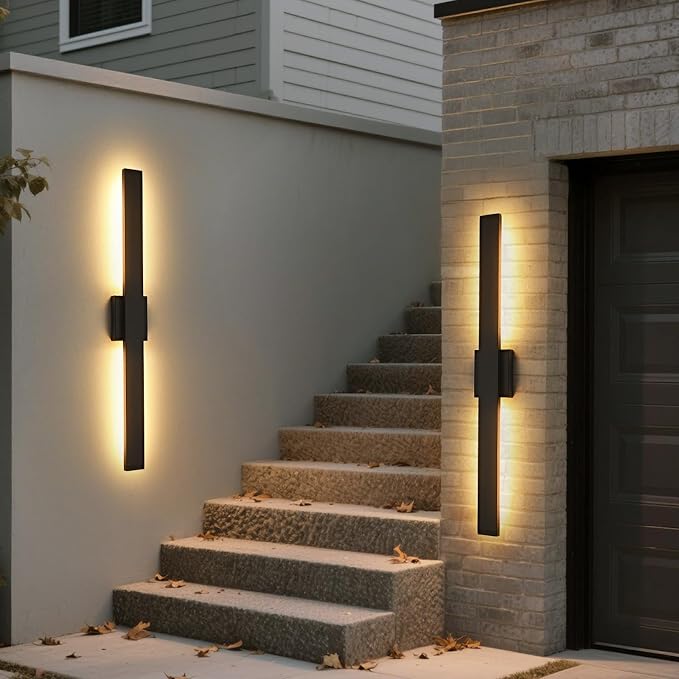 40.1inch Long Outdoor Modern LED Wall Light, Waterproof IP65 Warm White Led Wall Mount Lighting Fixture Black Outdoor Wall Sconces Outside Lights for House Garage Front Door Patio 1Pack