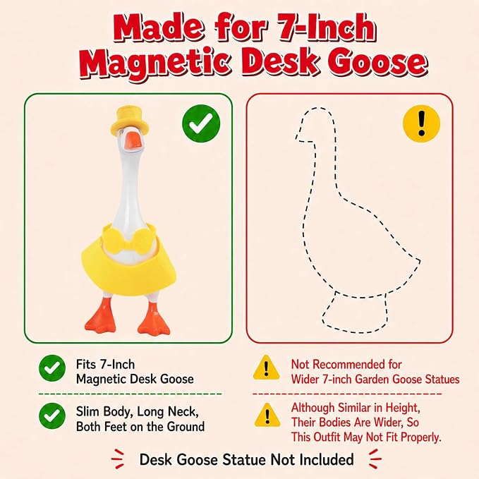 12 Set Holiday Mini Desk Goose Outfit 7 Inch Desktop Magnetic Goose Clothes | Summer Fall Halloween Christmas Winter Magnetic Geese Statue Felt Fabric Costume for Table Decor Gifts
