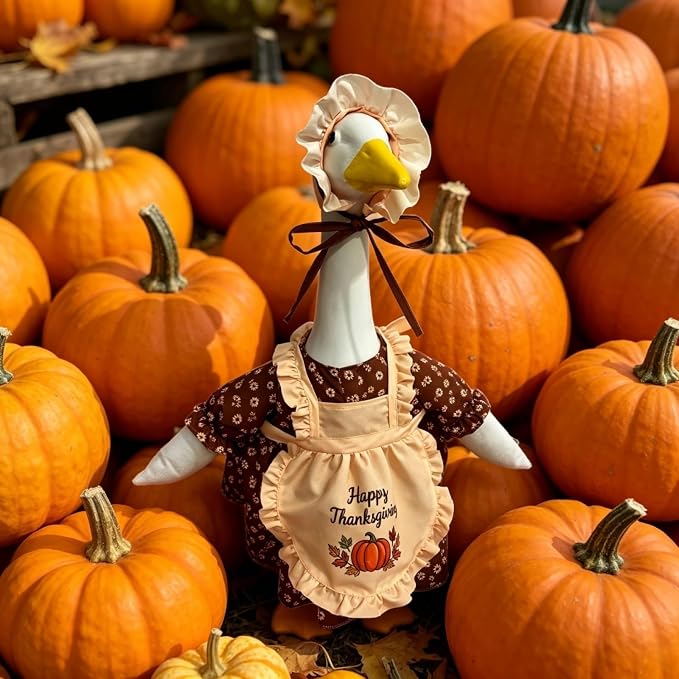 Mtsebmves Pumpkin Wizard Porch Goose Outfit Witch Geese Costume 23-Inch Porch Goose Dress for Yard Lawn Outdoor Garden Patio